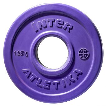 Диск обрезиненный цветной InterAtletika LCA029-M 1,25 кг