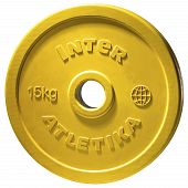 Диск обрезиненный цветной InterAtletika LCA033-M 15 кг - купить в Киеве и Украине