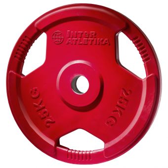 Диск обрезиненный, цветной, с ручками InterAtletika LCAH049-M 25 кг