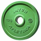 Диск обрезиненный цветной InterAtletika LCA032-M 10 кг - купить в Киеве и Украине