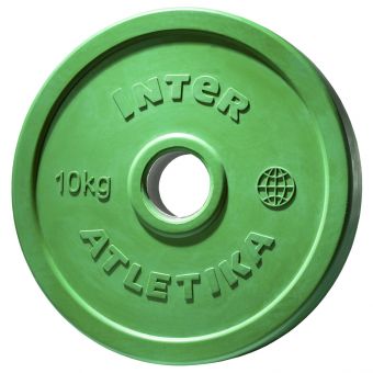 Диск обрезиненный цветной InterAtletika LCA032-M 10 кг